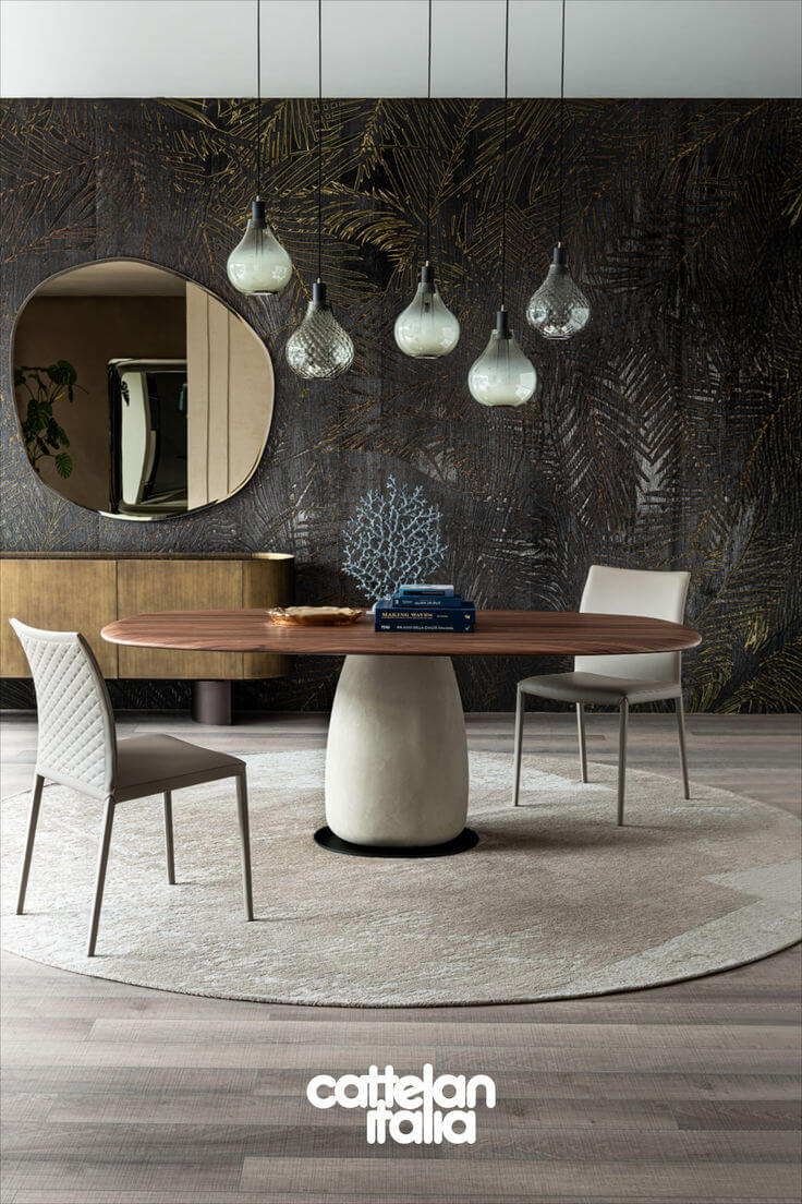 Botero Wood Central Base Modern Table