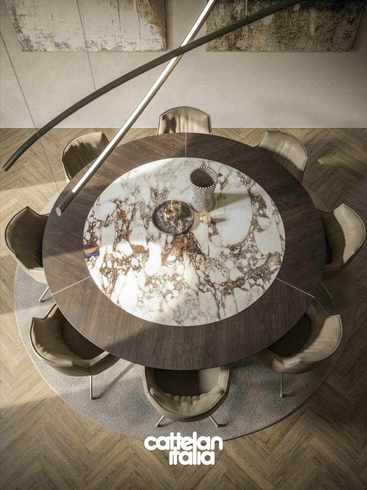 Cattelan Italia Senator Ker Wood Round Chic Table