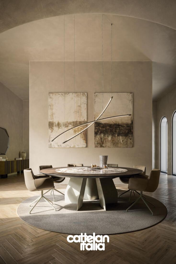 Cattelan Italia Senator Ker Wood Round Innovative Table